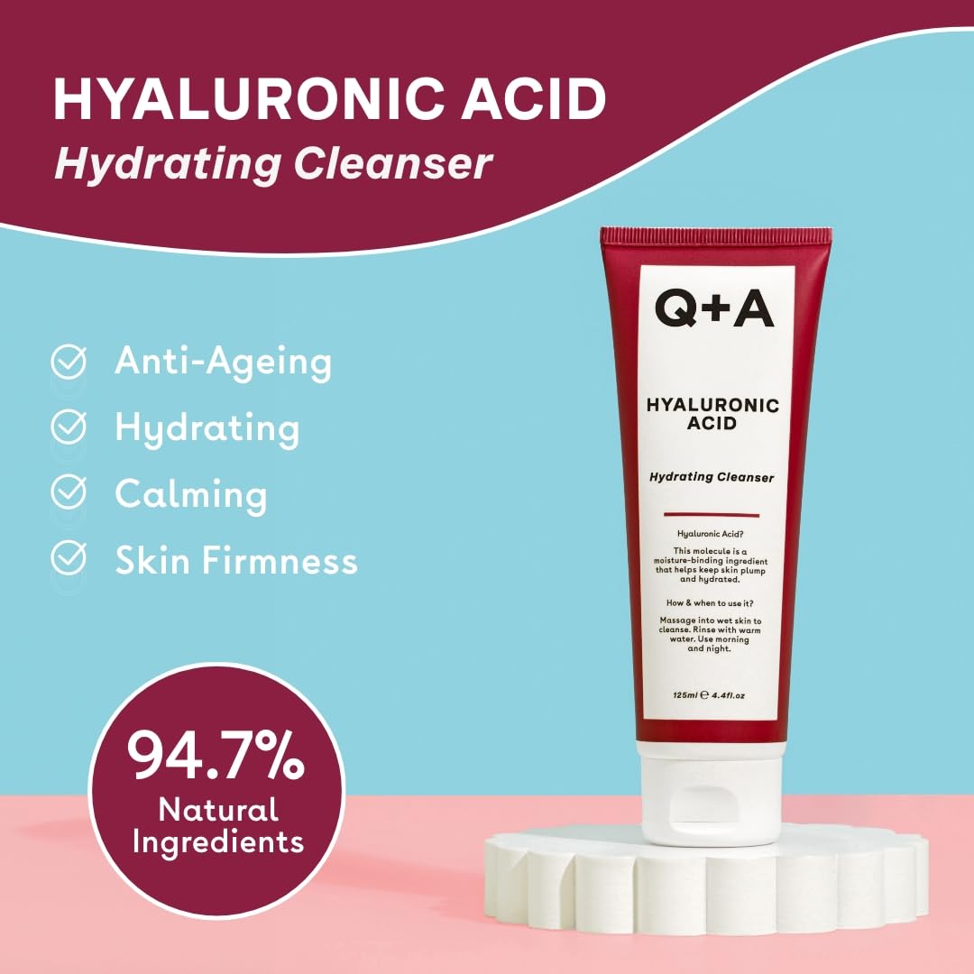 Q+A Hyaluronic Acid Hydrating Cleanser, uses Gentle and Smoothing Cleansing Agents which only Boost your Skins Moisturisation (4