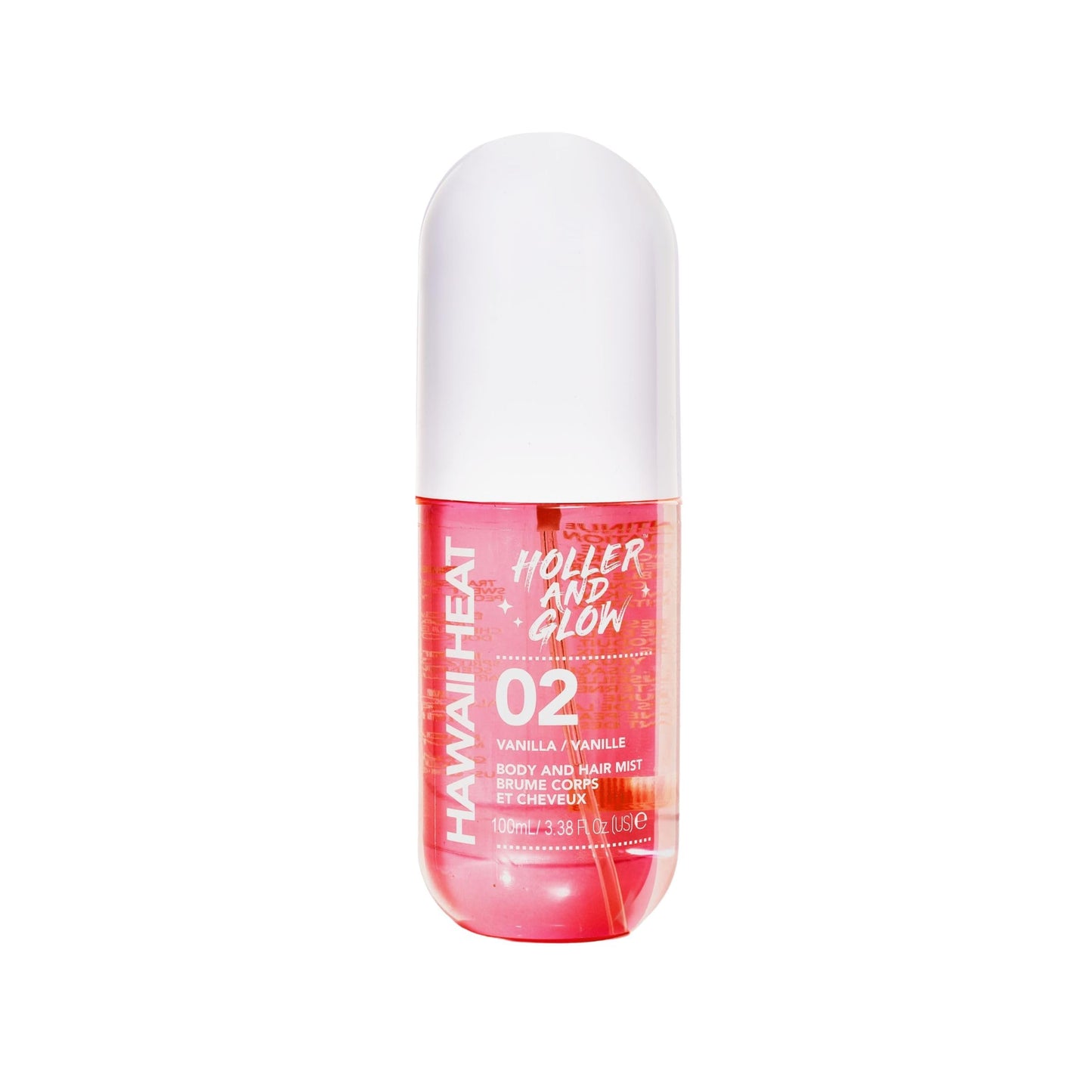 Holler and Glow Hawaii Heat Vanilla Body & Hair Mist, Body Spray For Women, Hair Perfume For Women, Delicate Peony, Amber Scented, Warm & Sweet, Travel Sized, 3.38 Fl Oz