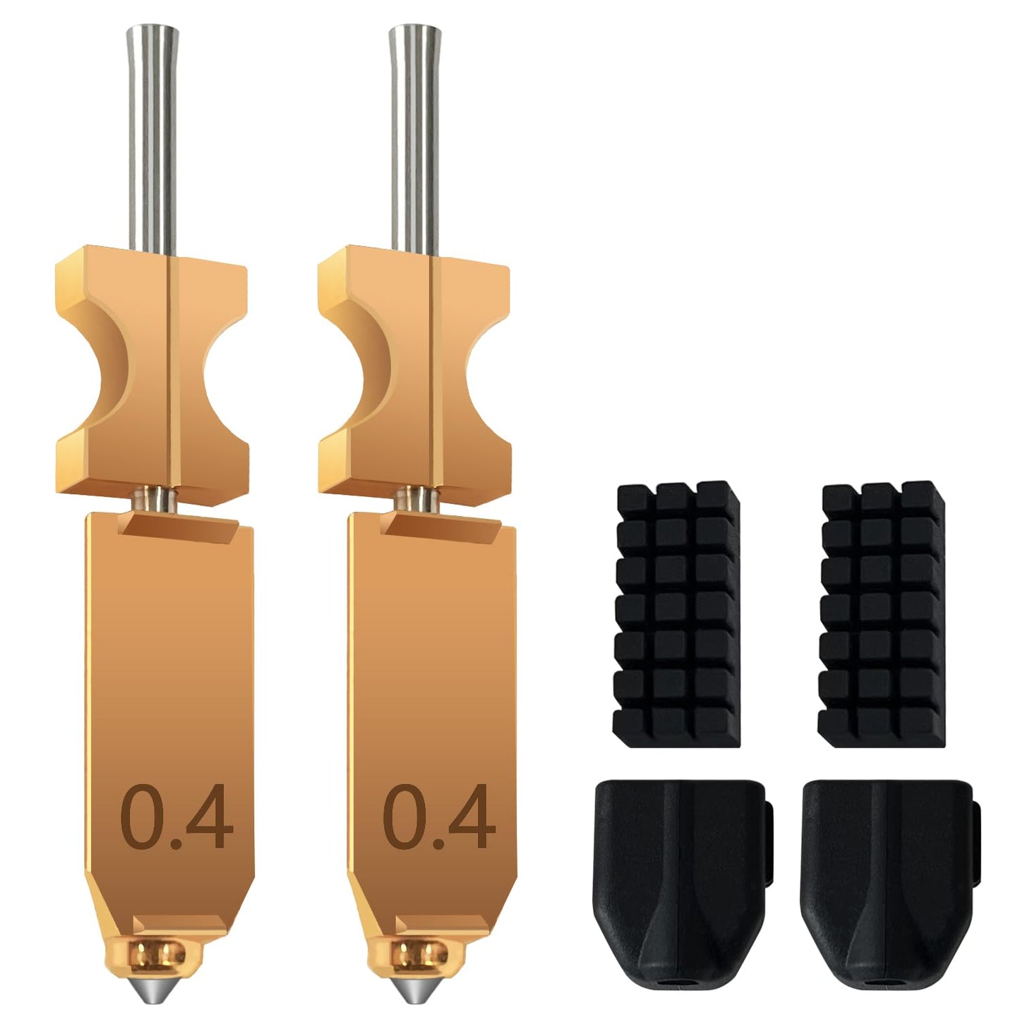 for AD5X Upgraded 0.4mm Hotend Nozzles 2 Packs 3D Printer Assembled Extruder Kits- All Metal Hot End/Printhead Replacement with Detachable Nozzle, Extra 2PCS Silicone Sock+ 2PCS Nozzle Brush
