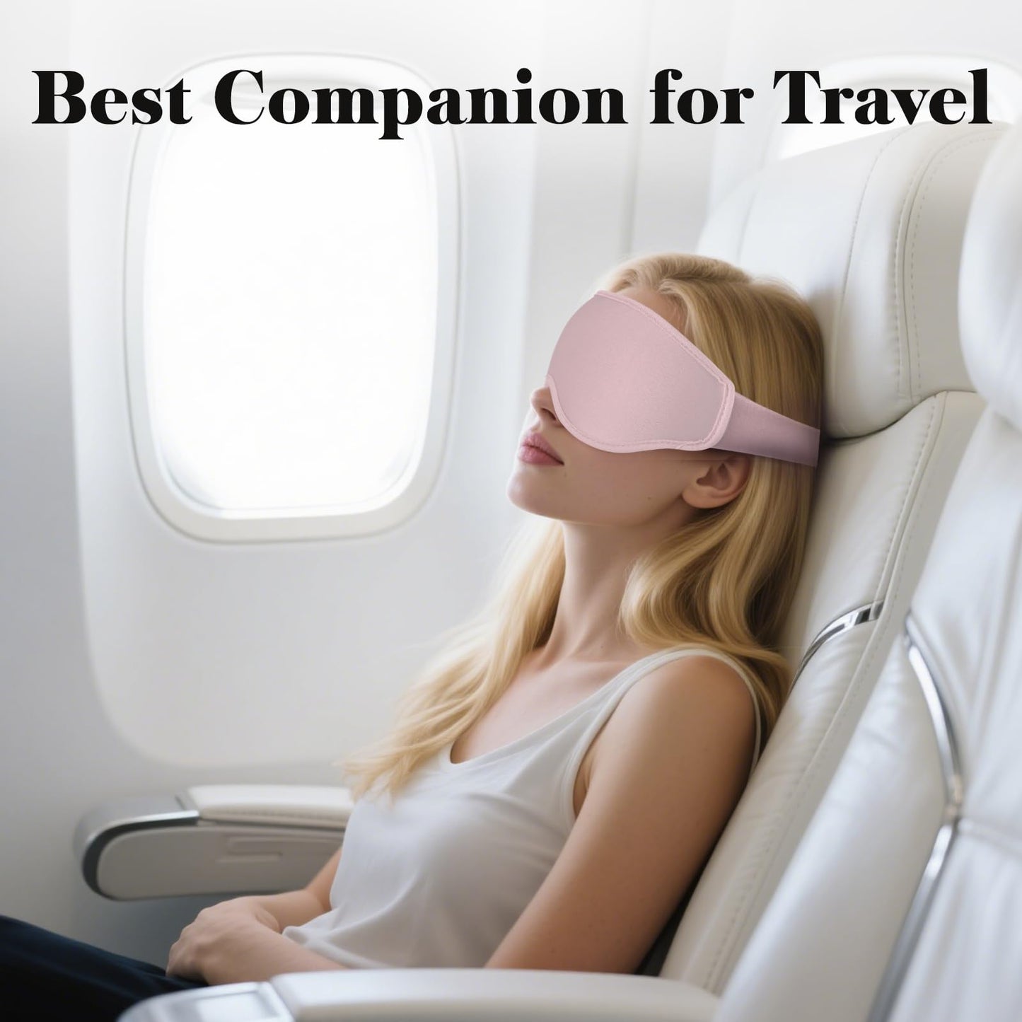Fygrip 3D Eye Mask Sleep Mask for Men & Women, 100% Pressure-Free & Light Block-Out Eye Mask for Sleep with Easy Adjustable Strap, Night Eye Cover for Travel, Pink