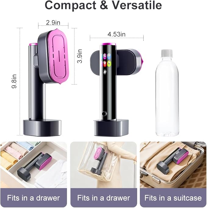 Garment Steamer for Clothes, Portable Handheld Design travel steam iron, 190ml Big Capacity, 1200W, Strong Penetrating Steam, Removes Wrinkle, for Home, Office