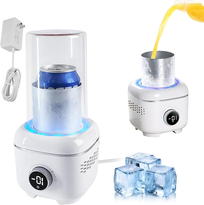 Cooling Cup with Mood Light,Electric Beverage Cooler with Aluminum Mug,2 in 1 Cup Cooler Warmer for Desktop for 30.2℉-15...