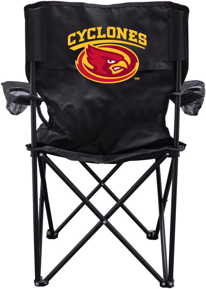 VictoryStore Outdoor Camping Chair - Iowa State University Cyclones Black Folding Camping Chair with Carry Bag