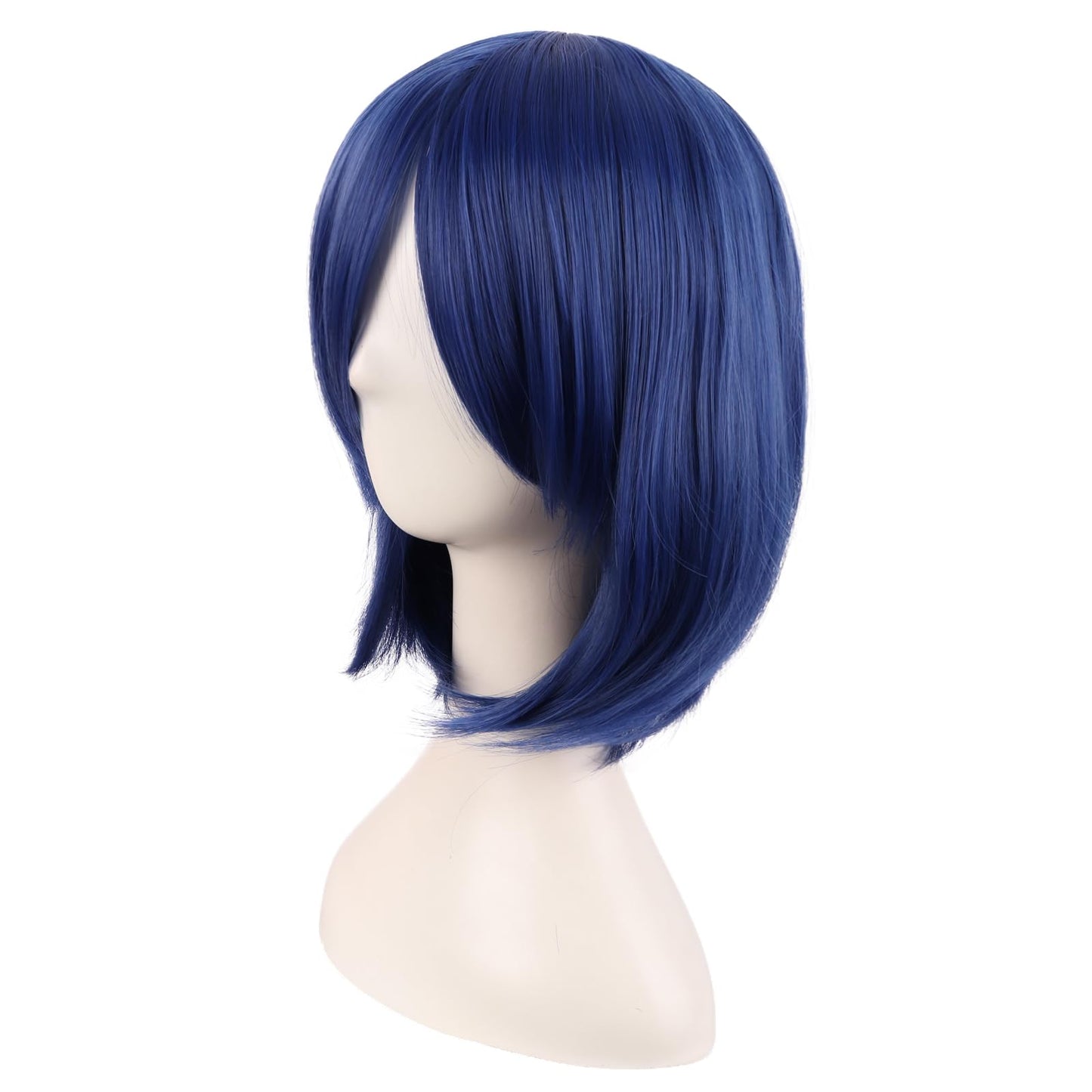 MapofBeauty 14 Inch /35 cm Female Models Medium Length Straight Hair Cosplay Bob Wig (Mixed Blue)