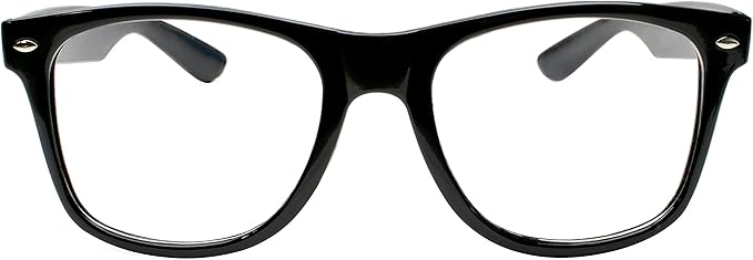 Kangaroo Black Fake Glasses - Classic Superhero Glasses Frames - Retro Clear Non-Prescription Nerd Costume Eyeglasses for ...