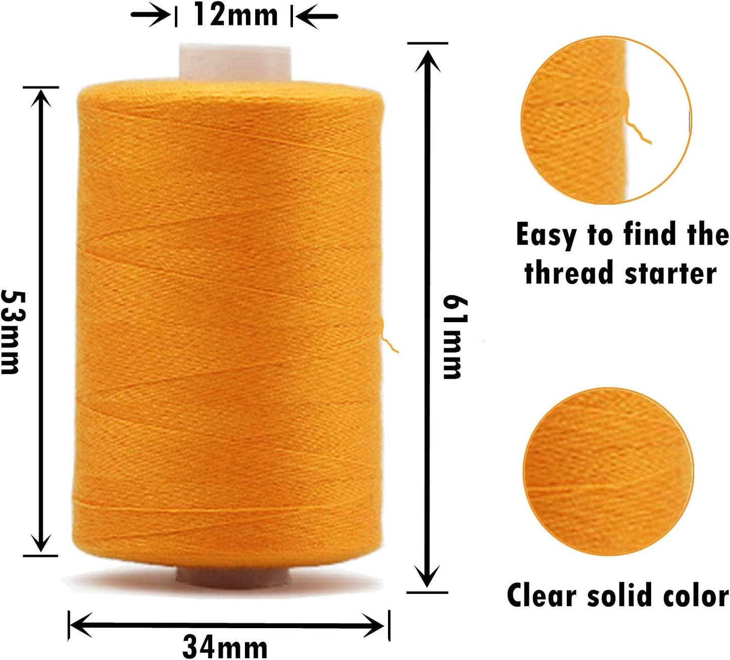 Simthread All Purpose Sewing Thread, 10 Spool Assorted Blue Series 1000 Yards Each Bobbin Polyester Thread for Sewing, Handy Polyester Sewing Threads for Sewing Machine - (Denim Color Series)