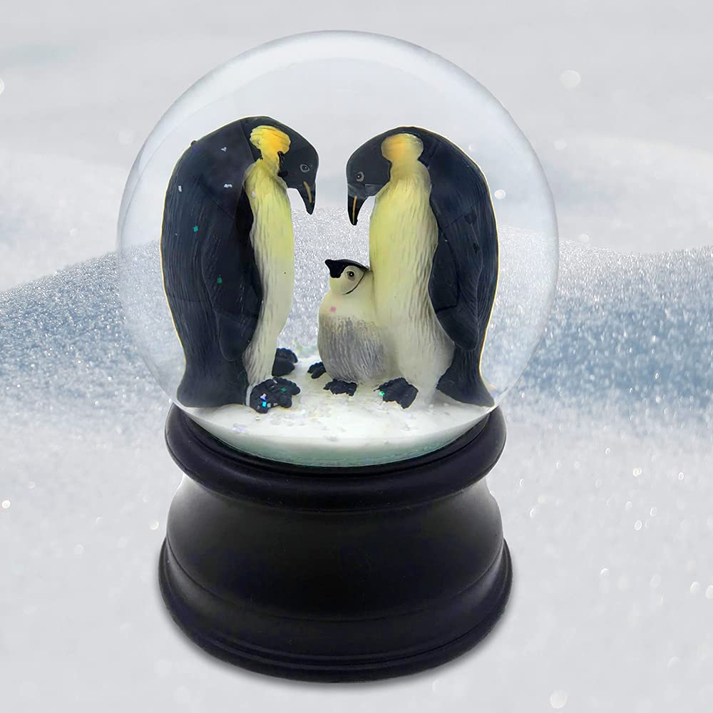 The San Francisco Music Box Company Penguin with Chick Snow Globe
