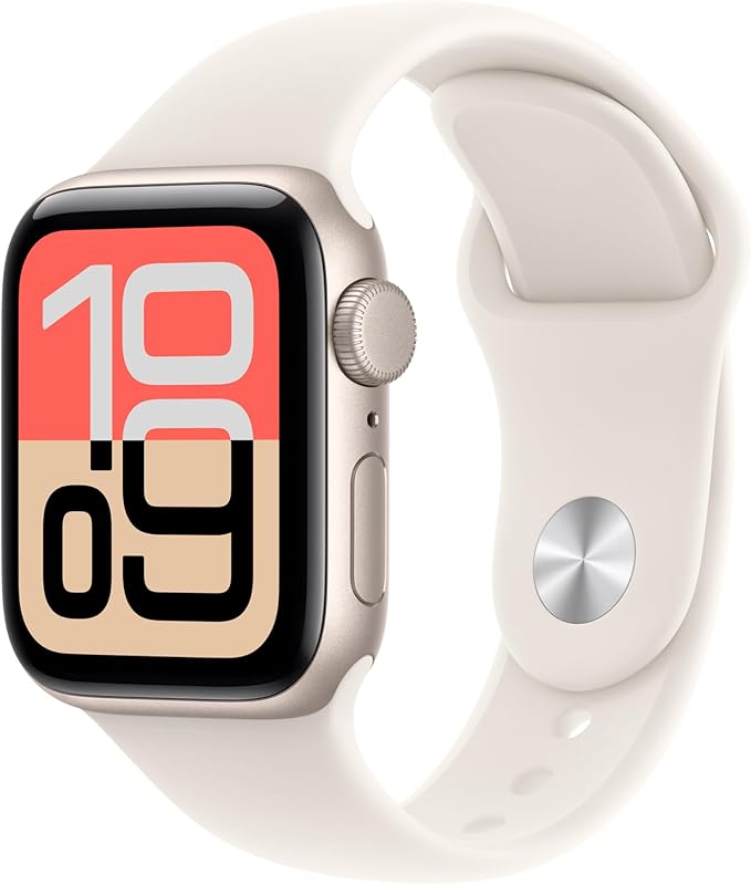 Apple Watch SE 3 [GPS 40mm] Smartwatch with Starlight Aluminum Case with Starlight Sport Band - S/M. Fitness and Sleep Tra...