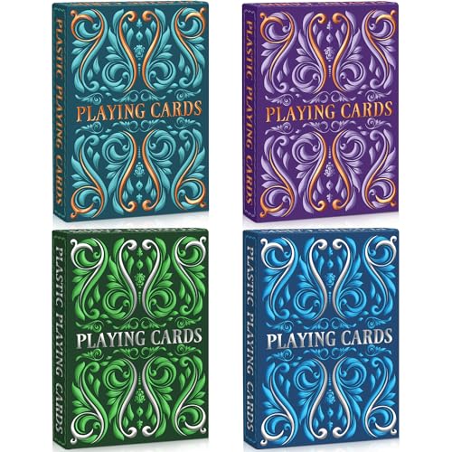 Playing Cards 12 Pack, Plastic Playing Cards Waterproof, Deck of Cards Bulk, Large Print Playing Card for Seniors Adults, ...