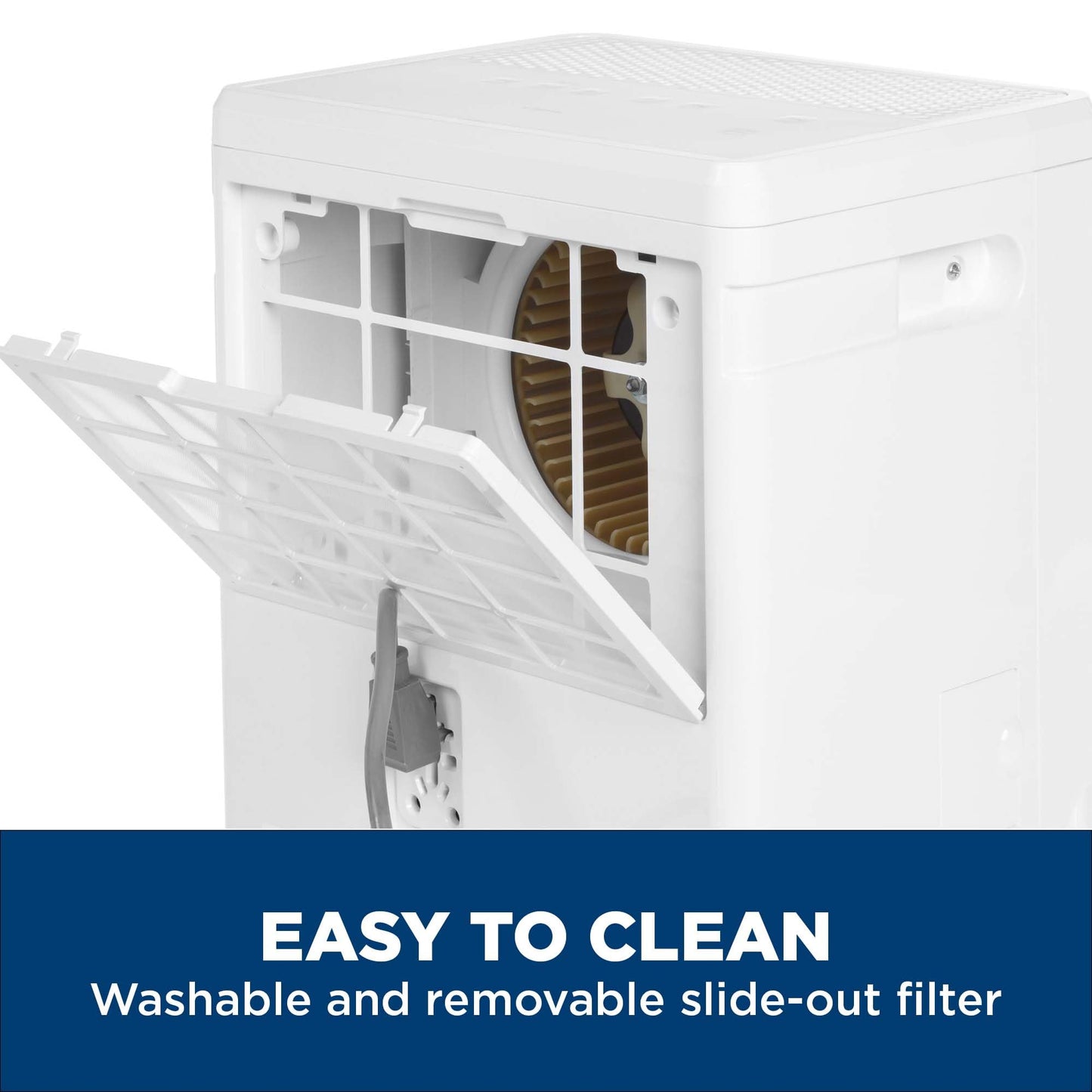 GE Portable Dehumidifier, 50 Pint Daily Output with Built-in Pump and Smart Dry for Wet Spaces Auto or Manual Drainage, Ultra Quiet, Perfect for Basement, Bedroom, Bathrooms, White
