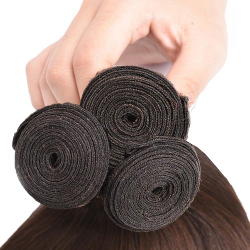 #4 Brown Bundles Human Hair Body Wave Bundles 28 30 32 Inch Human Hair Weave 3 Bundle Unprocessed Brazilian Virgin Hair Dark Brown Body Wave Human Hair Extensions 50 Grams/Bundle