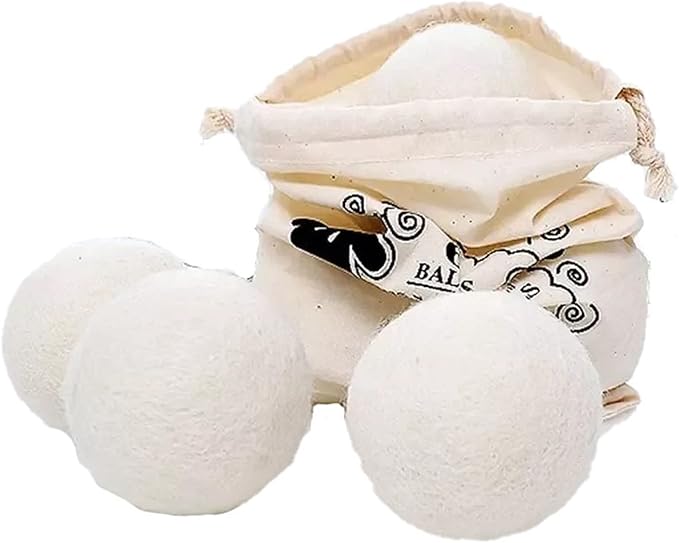 Keenso EcoFriendly Wool Dryer Balls to Shorten Drying Time and Reduce Static Electricity, Replaces Liquid Softeners, 6 Pack for Large Loads, Ideal for Sensitive Skin