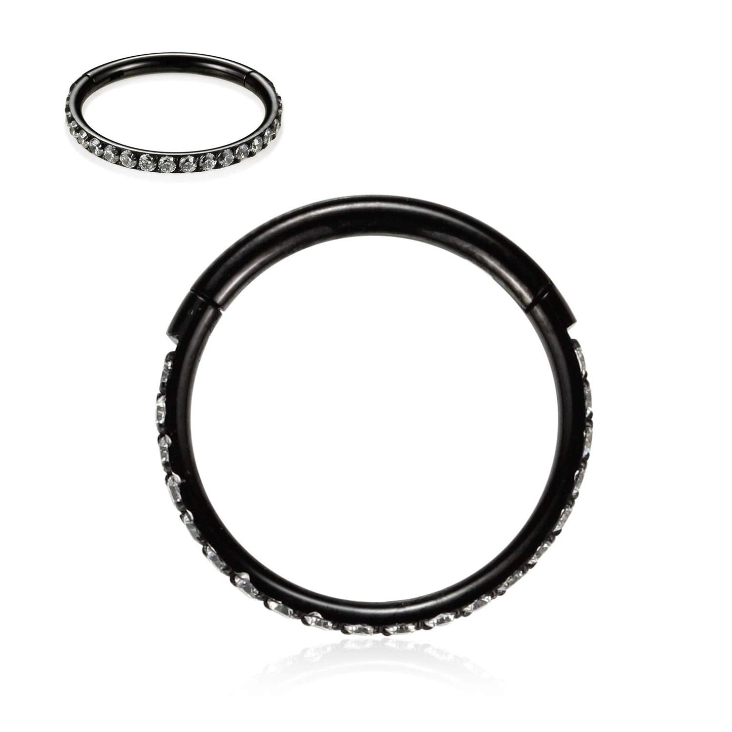FUNLMO Surgical Steel Cartilage Earring Hoop 18G Daith Earrings 10mm Helix Piercing Jewelry Septum Jewelry Septum Ring CZ Nose R