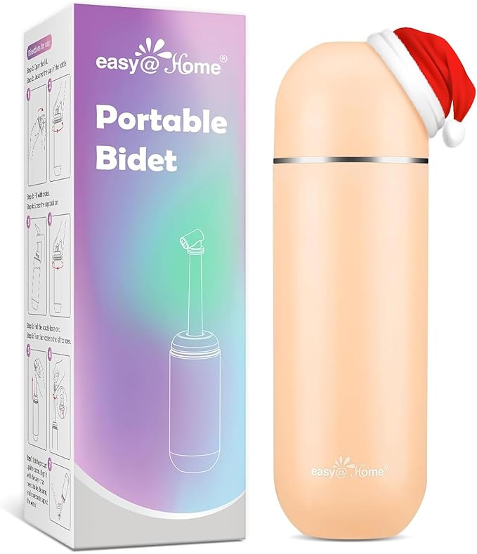 Easy@Home Portable Travel Bidet: Peri Bottle for Postpartum Care - Handheld Sprayer Kit with 380mL (12.8 oz) Capacity Bottle - Personal Hygiene Water Spray for Women & Men | BPA-Free | EPB-01 Brown