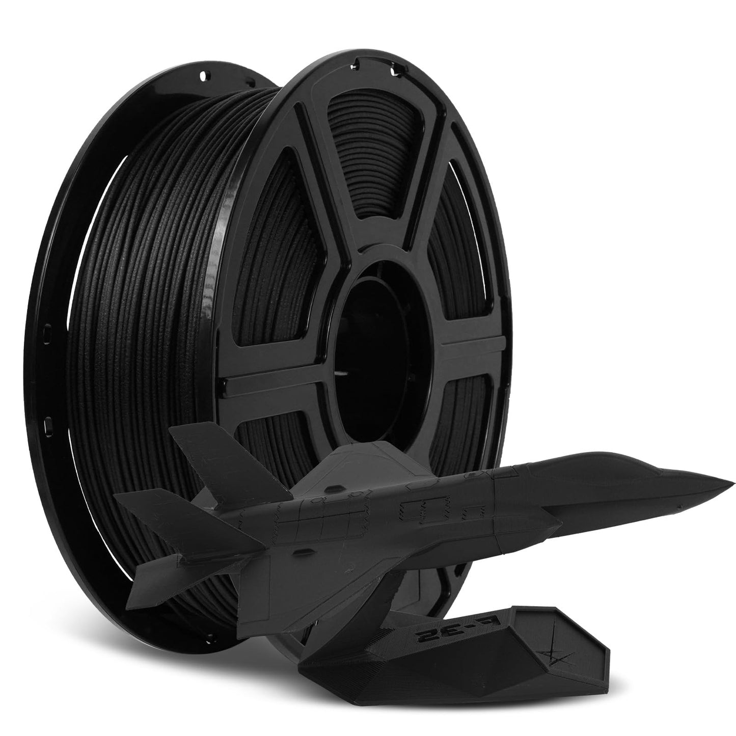 FLASHFORGE Carbon Fiber PLA Filament 1.75mm Black, Reinforced 3D Printer Filament 1kg, Lightweight & High-Strength PLA-CF Filame