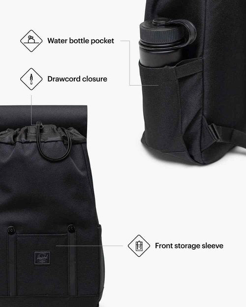 Herschel Supply Co. Retreat Backpack, Black Tonal, Small-17L