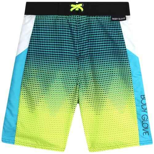 Body Glove Boys Swim Trunks - 2 Pack UPF 50+ Quick Dry Board Shorts Bathing Suit Kids Swimwear with Pockets (Sizes: 8-18)