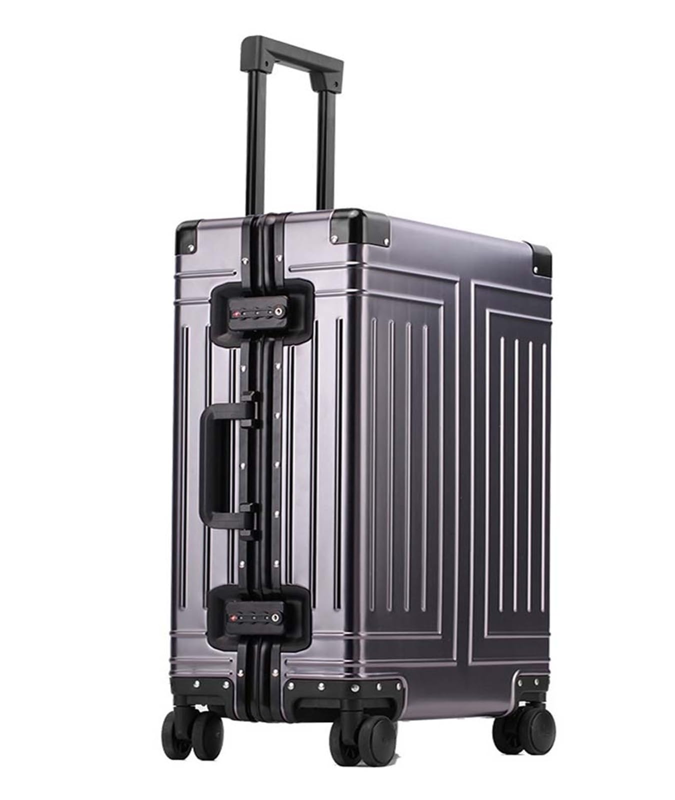 MUdson Trunk 20''24''26''29 Inch All Aluminum Alloy Roller Suitcase Trolley Luggage Suitcase Rolling Bag Durable (Color : Silver, Size : 29")