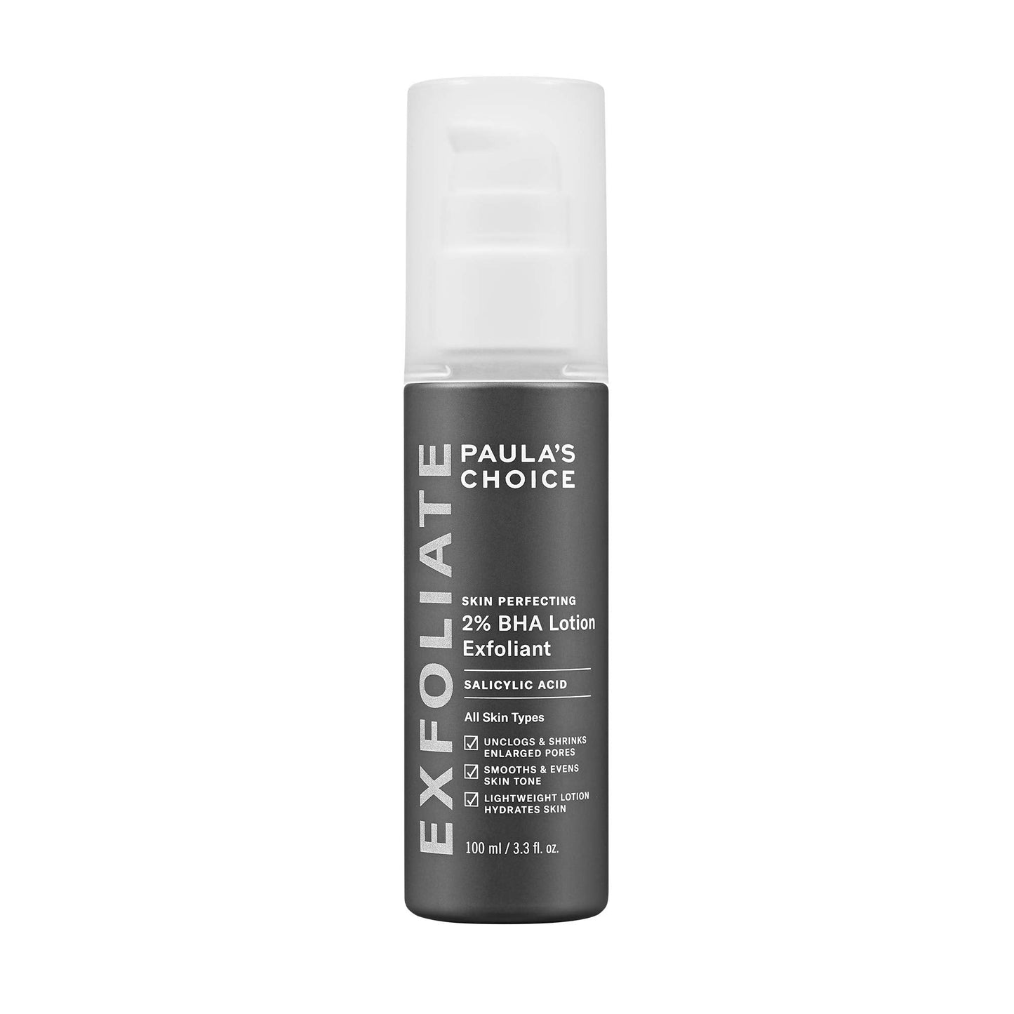 Paula's Choice SKIN PERFECTING 2% BHA Lotion Salicylic Acid Exfoliant, 3.3 Ounce Bottle Facial Exfoliator for Blackheads, Enlarg