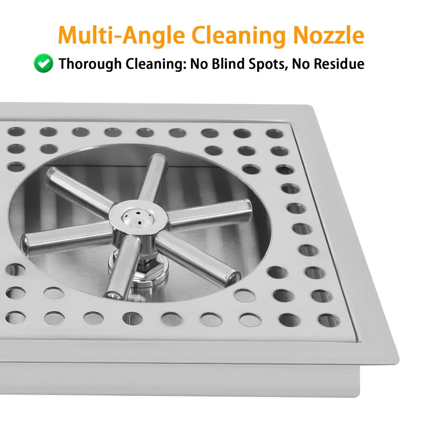 AGULIUM Glass Rinser Cup Washer, Commercial 304 Stainless Steel Pitcher Rinser with Faucet and Multi Angle Cleaning Nozzle for Bar, Cafe, Restaurant, Hotel, Home