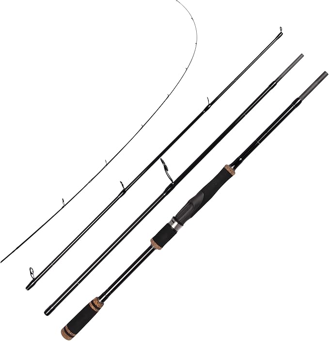 Eurasian Sports 30T Carbon Travel Spinning Rod - 4 Piece 6ft/7ft Portable Fishing Pole for Freshwater & Saltwater Bass, Tr...