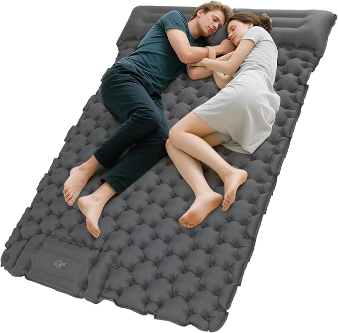 KingCamp Sleeping Pad for Camping, Ultralight Connectable Inflatable Sleeping Pad Camping Mattress with 6.3" Built-in Pill...