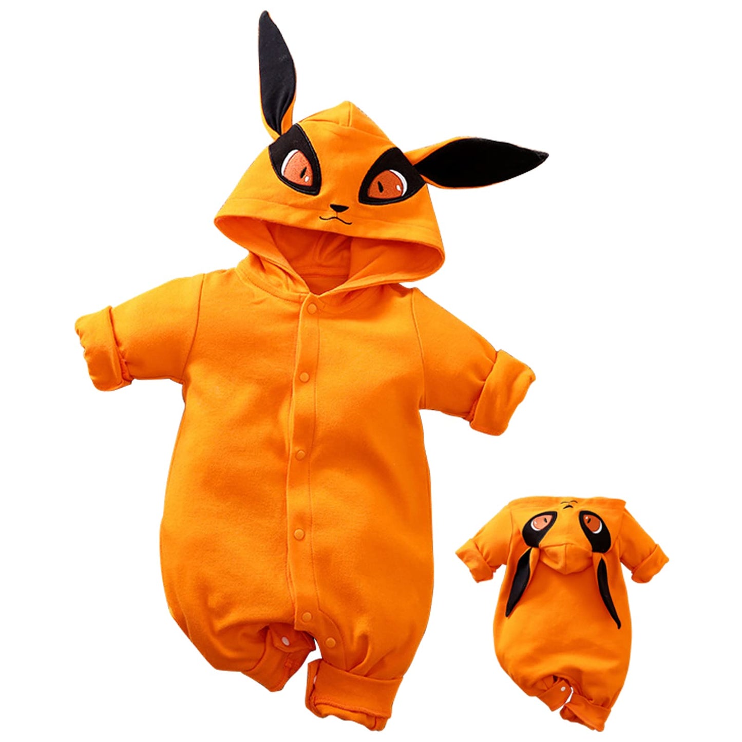 IURNXB Cute baby Cotton Romper with Adorable Orange Hooded for Babies Romper