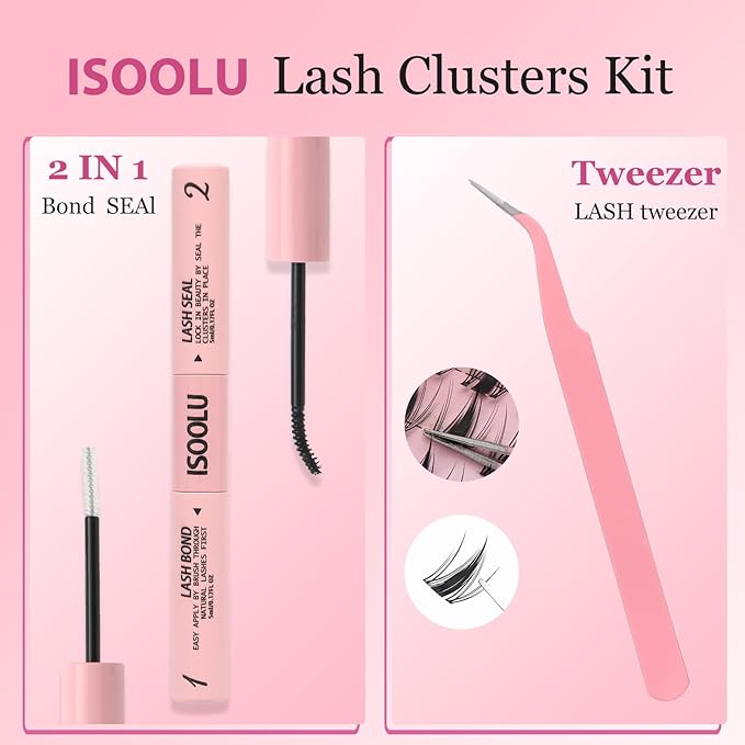 Fairy Lash Clusters Manga Individual Lashes C Curl Wispy Eyelash Clusters WideSpan Eyelash Extension Kit with Lash Bond and Seal Wet-Look Spiky Cluster Lashes (Fairy Kit)