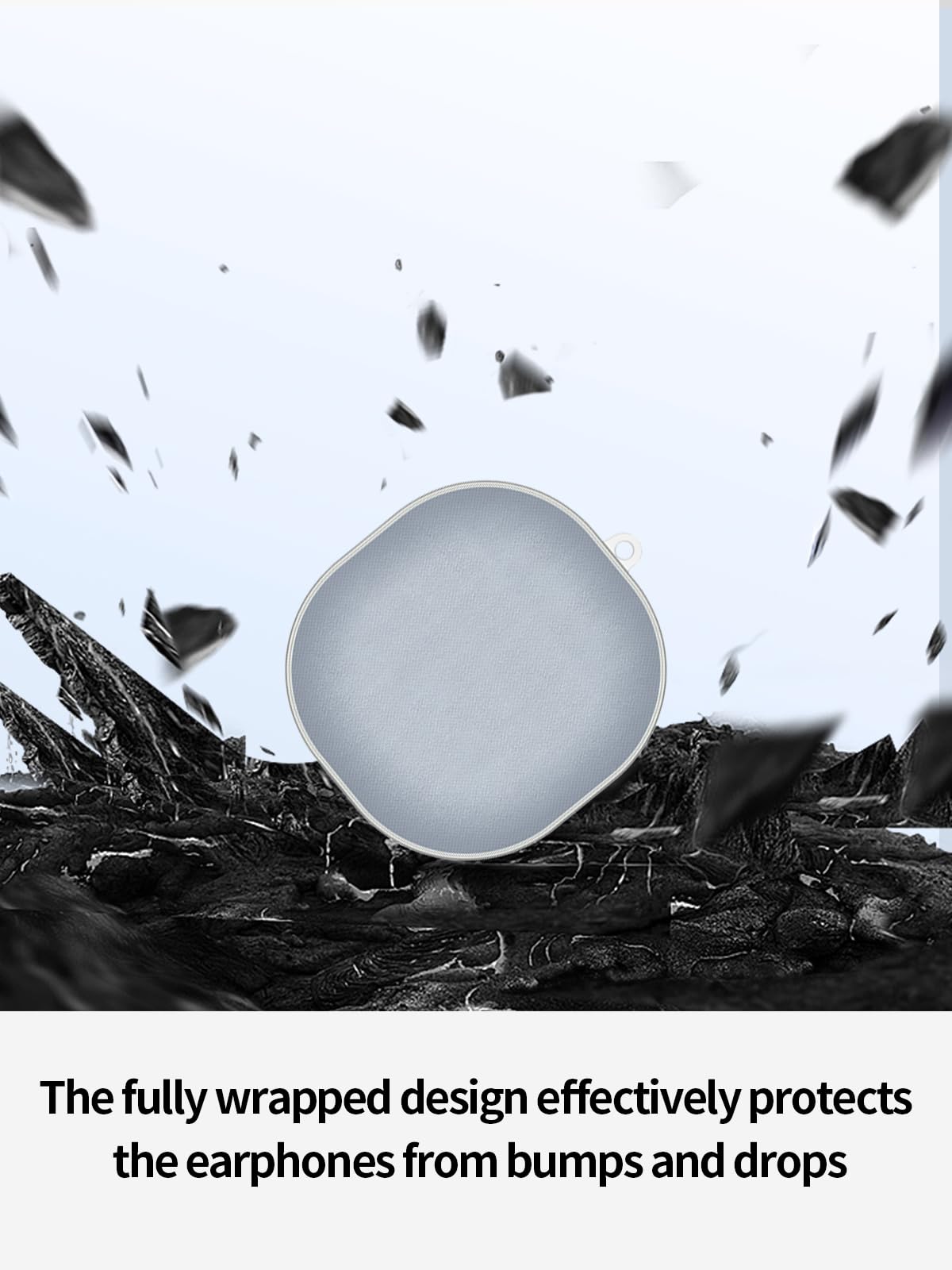 Compatible with Baseus AirNora 2 Headphones，True Wireless Noise Cancelling Earbuds,Clear Soft TPU Full Body Shockproof Protective Cover with Lanyard,Clear