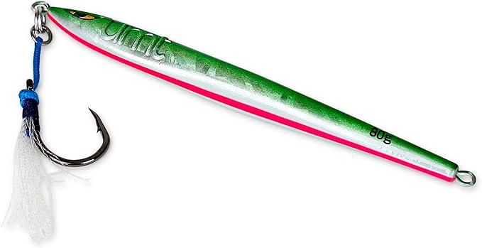 80g Tuna Riser jigs 1, 5, 10 Packs Green/White, Pink Glow