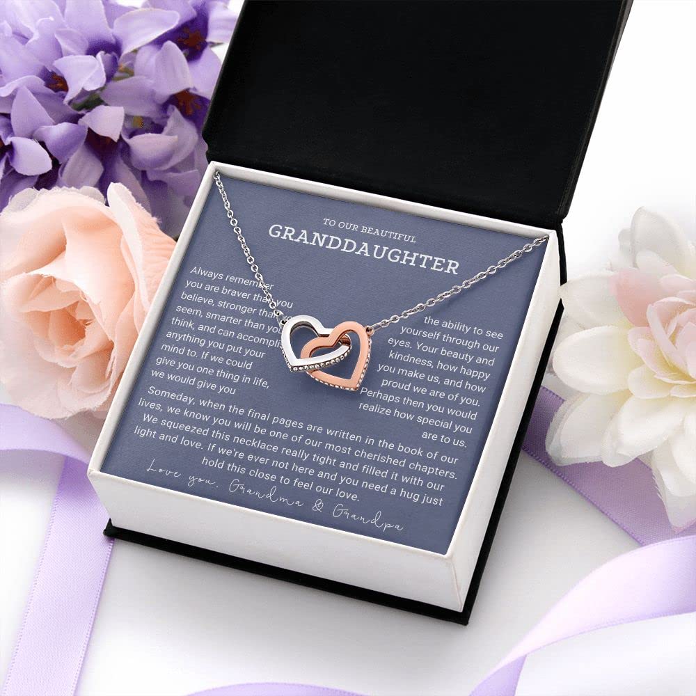 GLAVICY To Our Granddaughter Necklace, Granddaughter Necklace From Grandparents, Granddaughter Gifts From Grandma And Grandpa, Graduation Gift, Surprise Christmas, Happy Birthday Message Card #6
