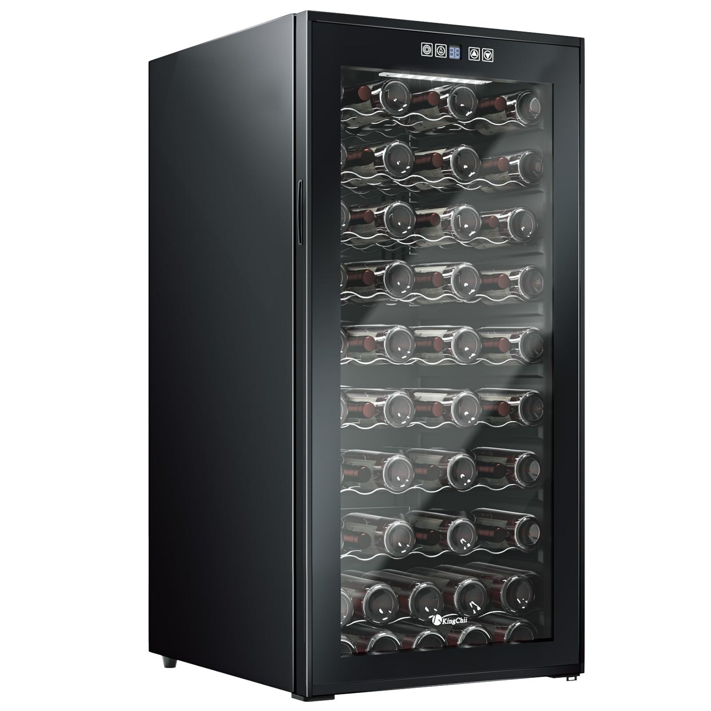 KingChii 66 Bottle Wine Cooler Refrigerator - Intelligent Digital Control Wine Fridge, Low Noise Operation, Freestanding Wine Refrigerator for Home and Kitchen