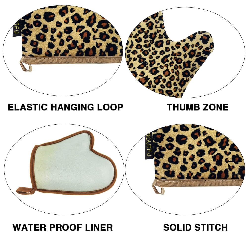 2 Pack Self Tanning Mitt Applicator Kit Set, Self Tanning Glove and Self Tanner Flat Top Brush, Tan Applicator for Sunless Self
