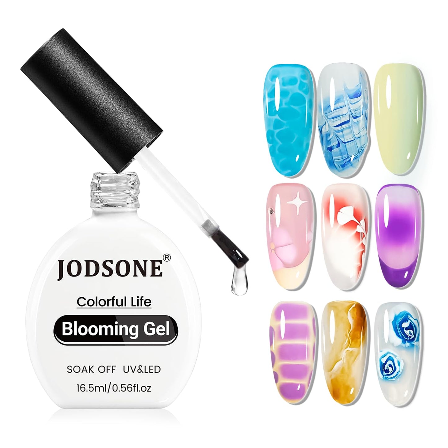 JODSONE 16.5ml Clear Blooming Gel Gel Nail Polish for Spreading Effect Marble Natural Stone Watercolor Floral Print Nail Paintin