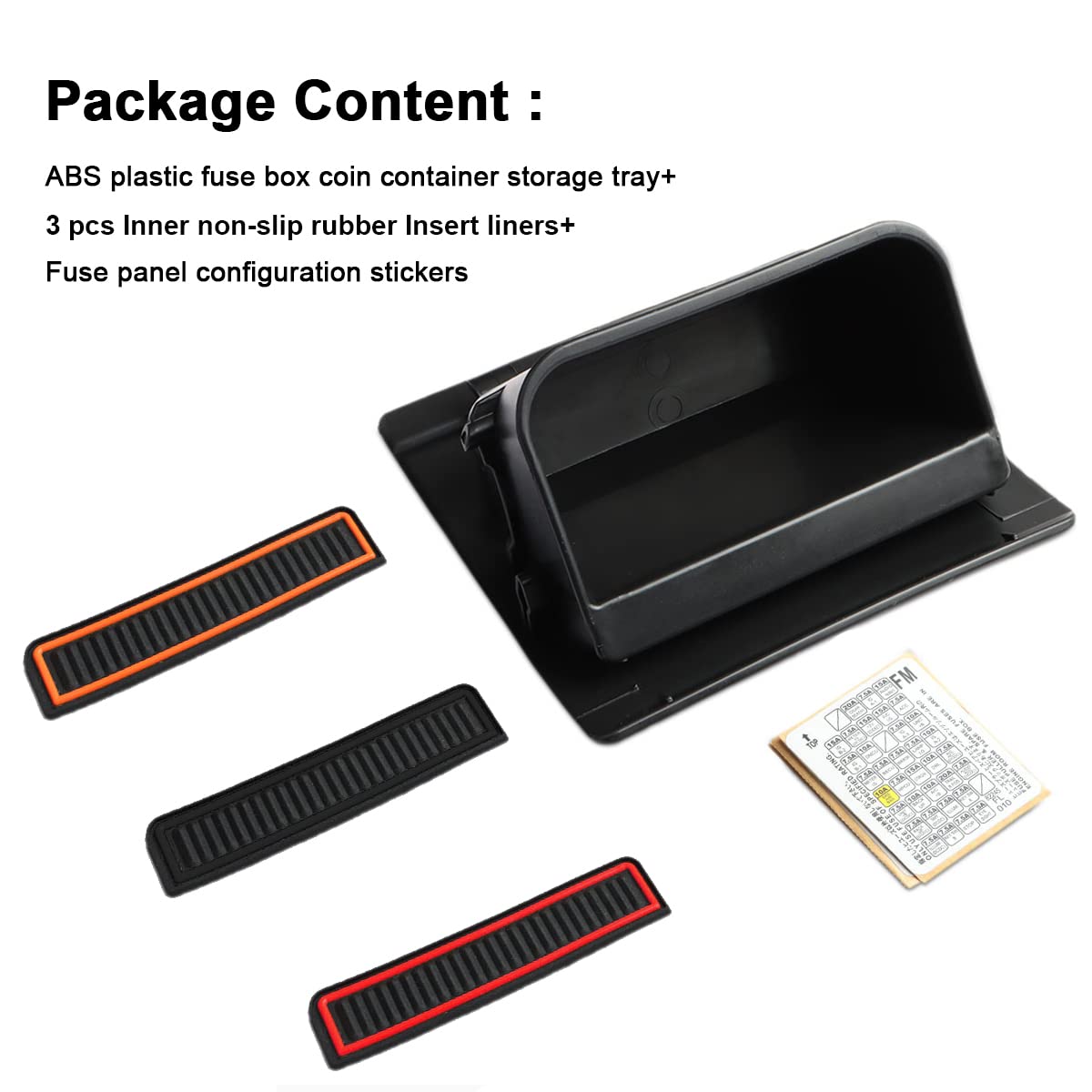 auovo Fuse Box Coin Container Storage Tray Compatible with Subaru Crosstrek Impreza XV Forester Legacy Outback WRX STI Ascent (Orange/Red/Black)