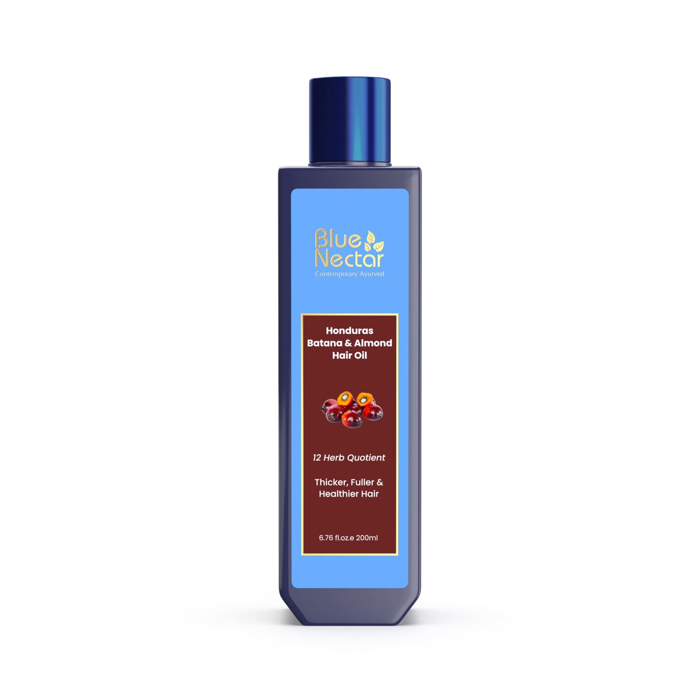Blue Nectar Batana Oil for Thicker Hair | Pure Honduras Batana Oil for Hair Growth with Organic Almond Oil | Ayurvedic Hair Grow