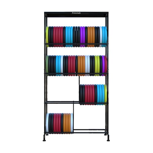 Poweruck Disc Golf Storage Racks, Large Capacity Storage Holder Rack for Sports Discs, 4 Tier Metal Shelves Organizer for Home Garage Basement
