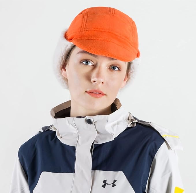 Connectyle Men's Sherpa Lined Warm Winter Hats with Visor Windproof Earflap Hat Outdoor Thermal Skull Cap Trapper Hat