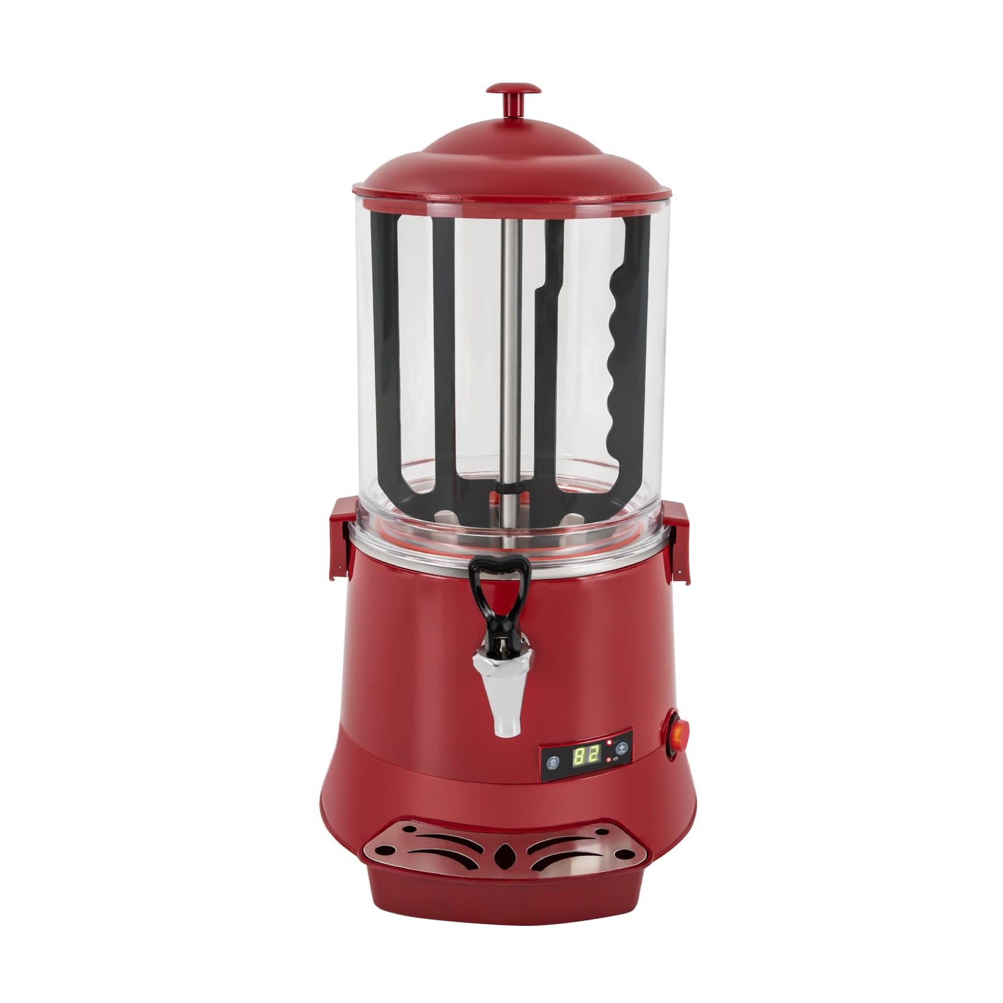 Unnsiapit Hot Chocolate Maker Machine, 400W 10L/2.7Gal Electric Stainless Steel Hot Chocolate Dispenser Melting Machine, Commercial Beverage Warmer Coffee Maker for Kitchen Party, Red