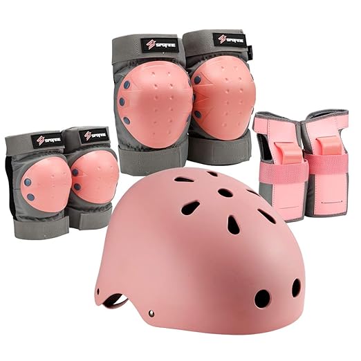 S SPOFINE Kids Bike Helmet, Toddler Helmet for Youth Adult, Knee Pad Elbow Pad Wrist Guard Protective Gear Set for Skatebo...