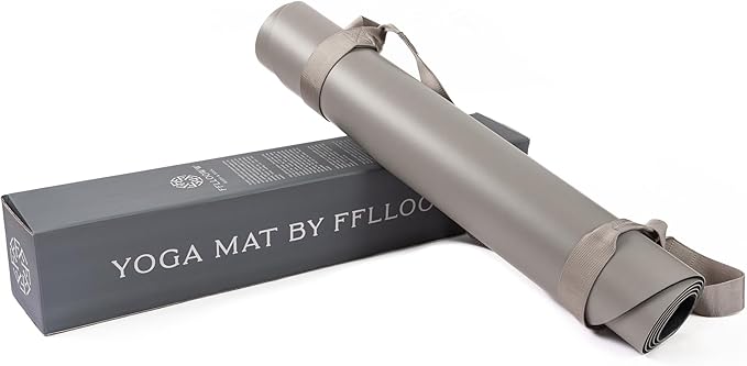 FFLLOOWW Body & Soul Non-Slip Yoga Mat, 4.5mm Natural Rubber Exercise Mat with Carry Strap – Anti-Sweat, Eco-Friendly Mat for Yoga, Pilates, Home Workouts