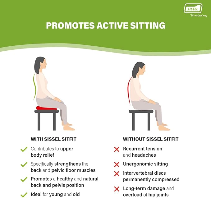 SISSEL SITFIT 14in Red | Active Sitting & Training | Strengthens Back & Pelvic Floor Muscles | Versatile Use: Legs & Veins | Adjustable Pressure | Includes Exercise Poster