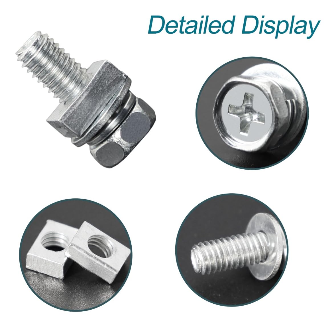 QIATOL 6 PCS Bolts and Nuts Kit, Motorcycle Battery Bolts and Nuts, M6x16MM Motorcycle Battery Screw and Nut, Battery Terminal Bolts and Nuts Carbon Steel