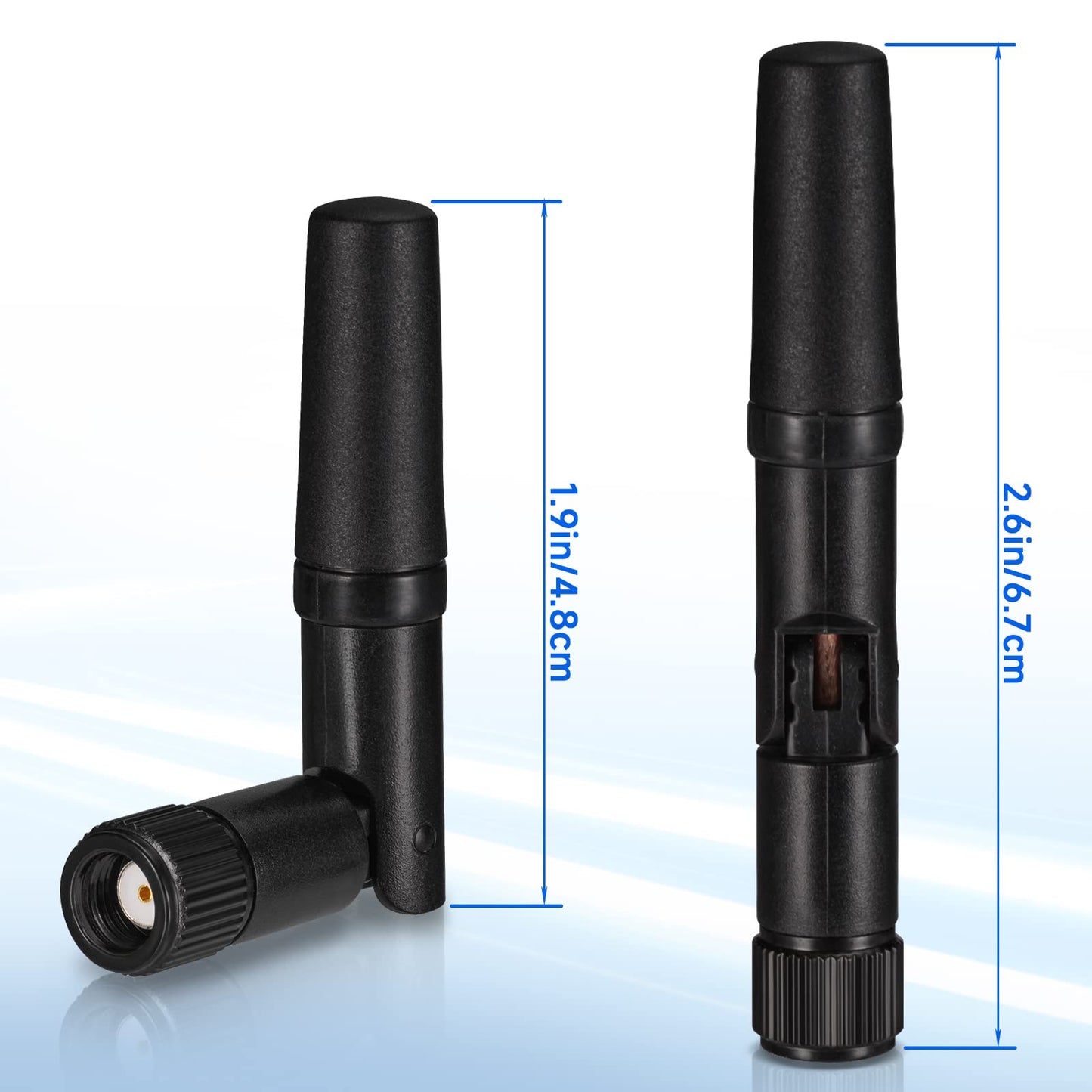Eightwood Small Wifi Antenna Dual Band 2.4Ghz 5Ghz Rp-Sma Antenna 2Pcs For Pc Desktop Computer Pcie Card Wifi Router Wireless Ba