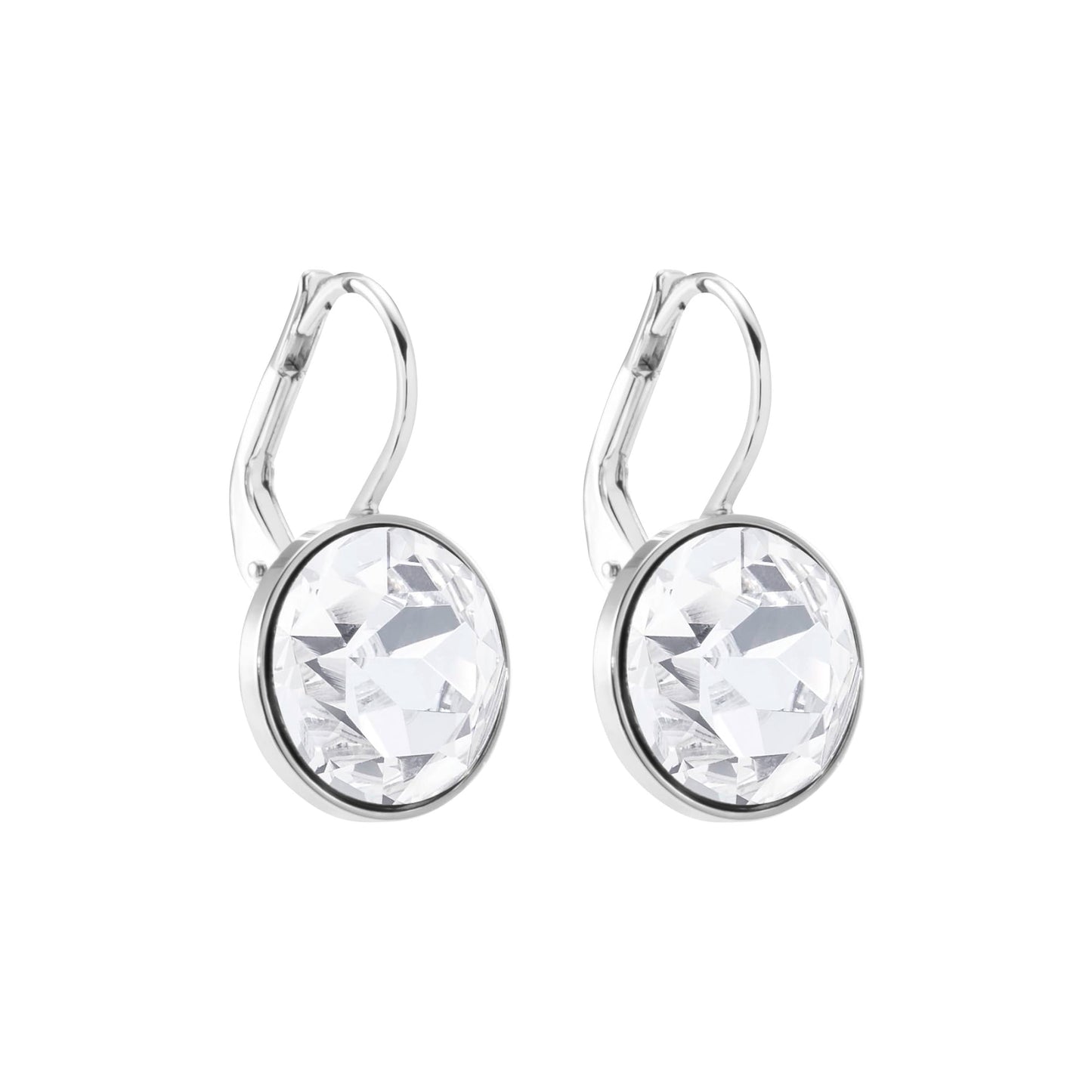 SWAROVSKI Mini Pierced Earrings, Circular Clear Crystals on a Rhodium Finish Setting, Part of the Bella Collection