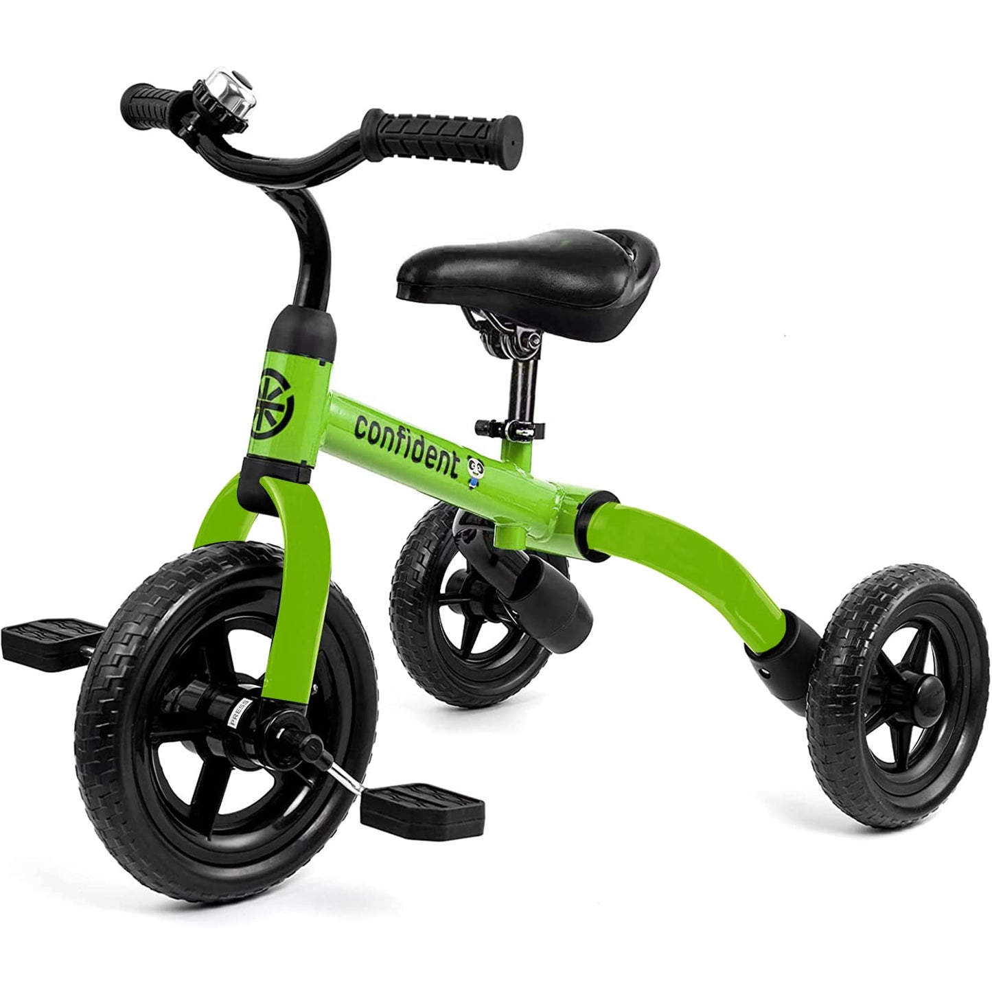 Ancaixin 3 in 1 Toddler Tricycles for 2-5 Years Old Boys and Girls with Adjustable Seat Detachable Pedal and Bell, Foldable Baby Balance Bike Riding Toys for Kids, Child Birthday Gift Green