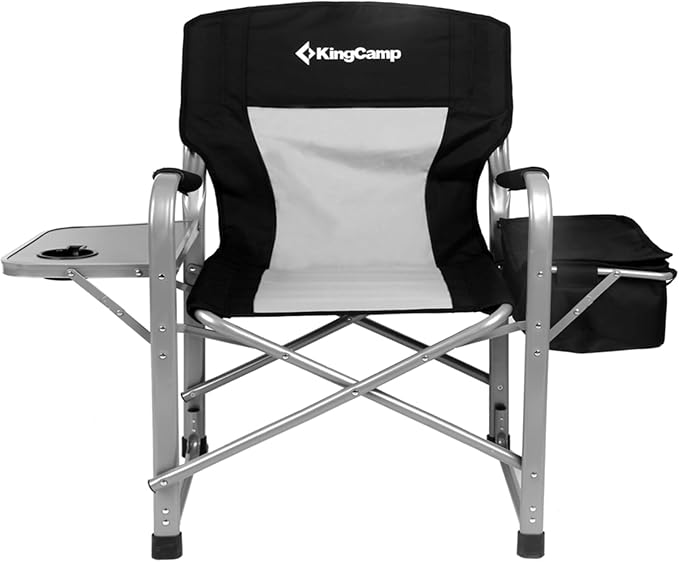 KingCamp XXL Oversized Directors Chair with Side Table, Heavy Duty Camping Chairs 600lbs with Cooler Bag, Portable Folding...
