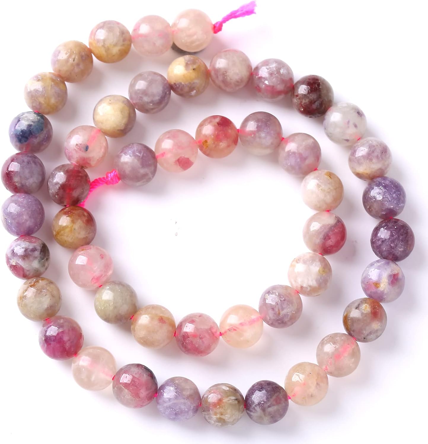 45pcs 8mm 5A Natural Pink Tourmaline Stone Beads Round Loose Spacer Healing Energy Beads for Jewelry Making DIY Bracelets Necklaces 15" (8mm, Pink Tourmaline)