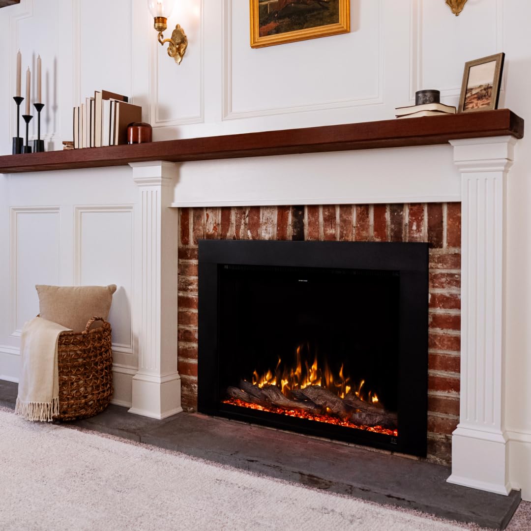 Touchstone Fireplug 33" Electric Fireplace Insert for Existing Masonry Fireplaces | 6 Flame & 13 Ember Colors | Alexa & WiFi Compatible | 1500W Heater