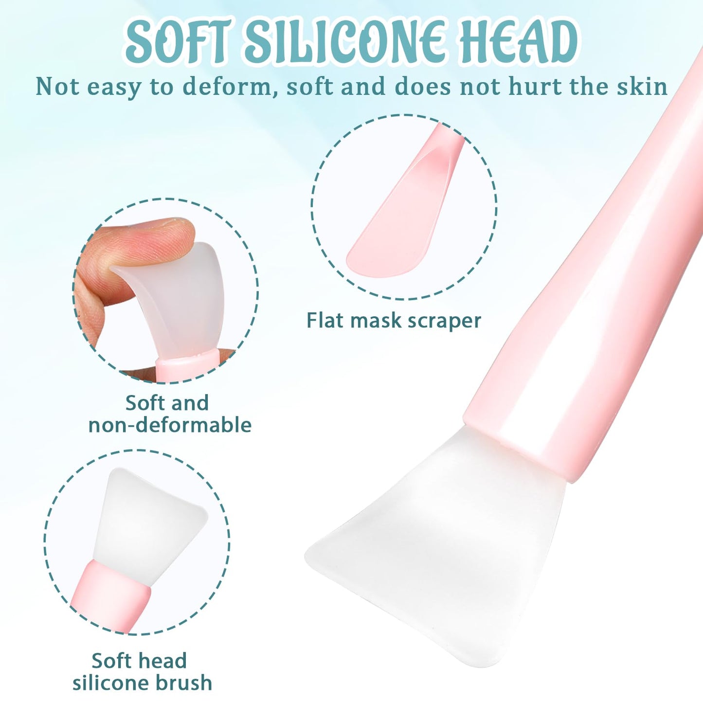 4 Pcs Face Mask Brush, Mask Applicator Tools, Beauty Spatula Soft Silicone Double Head Facial Makeup Brush for Facial Mud, Clay,